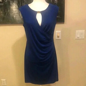 En Focus Studio Sleeveless Royal Blue Midi Bodycon Dress-12P